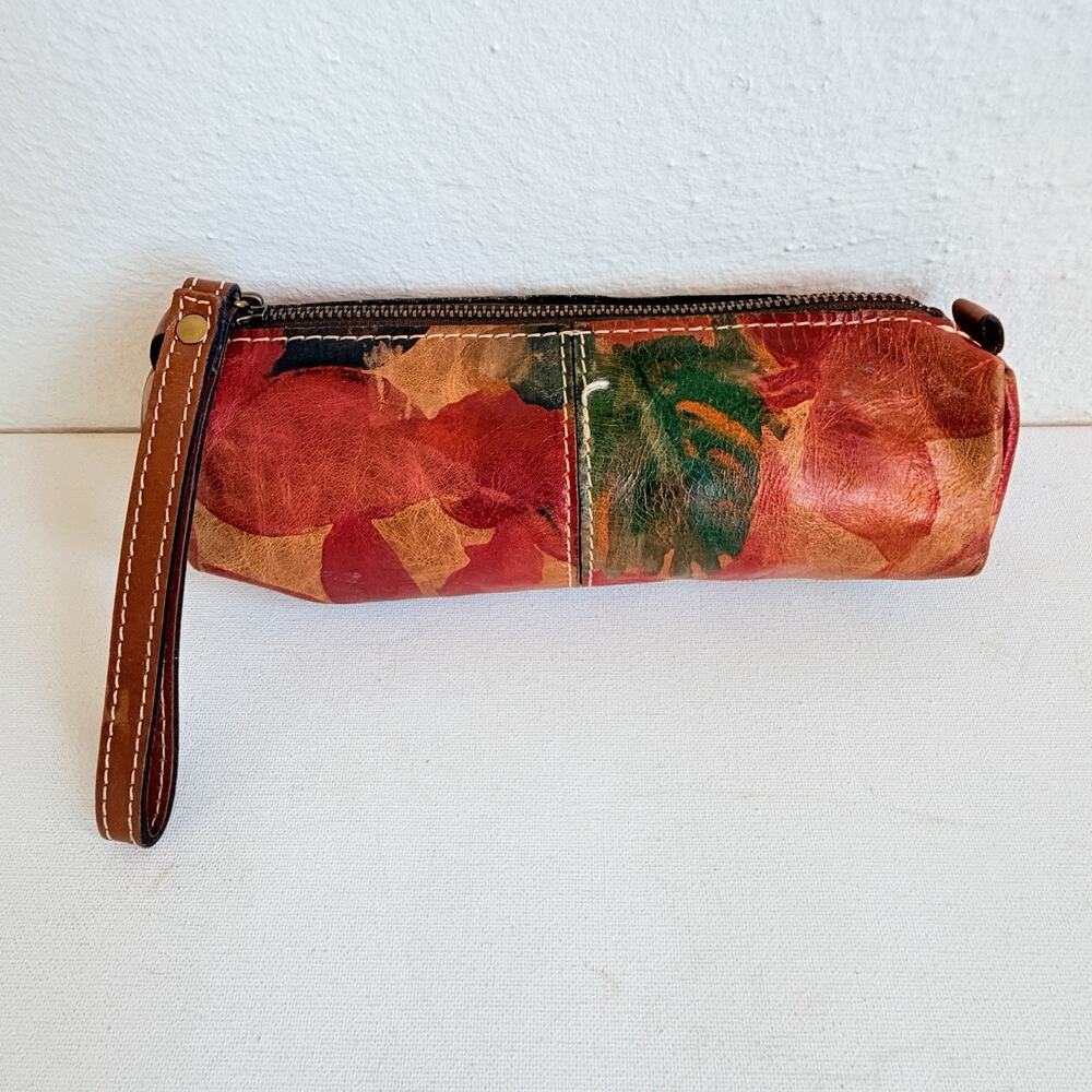 Patricia Nash Isla Oblong Leather Case Pouch Wristlet Spring Multi 8.5 Long Boho